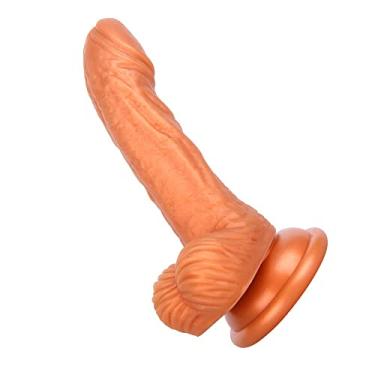 Imagem de penisde borracha Dídlo realista de pele de 20 cm com ventosa para m sex masculino Di04 penisde borracha Pseudopénis moles