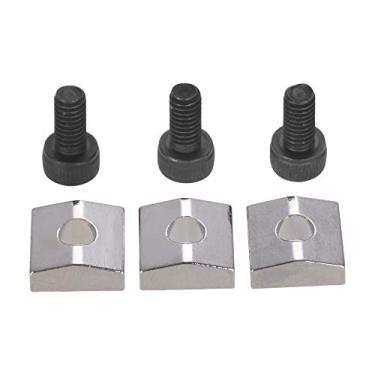 Imagem de Chusui Guitarra elétrica Tremolo Ponte Cordas Fechaduras Cordas Bloqueio Sistema Porca De Metal Bloco & Braçadeira Parafusos Hex Partes de Guitarra Acessórios, Pacote de 3 Conjuntos