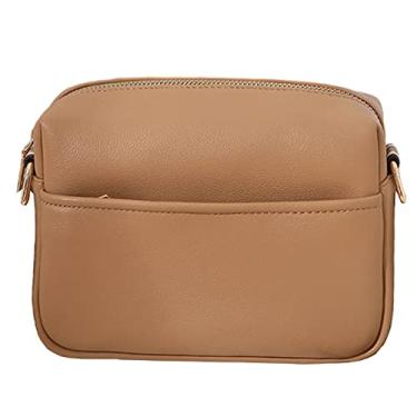 Imagem de Bolsa transversal com alça ajustável Bolsa de ombro pequena Bolsas mensageiras casuais para treino corrida viagem caminhada (brown)