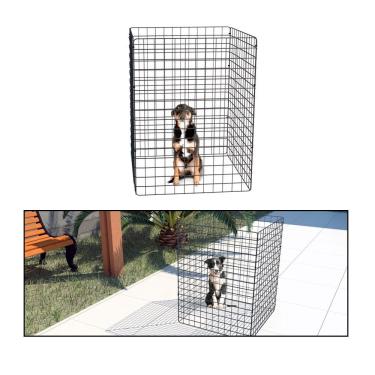 Imagem de Cercado Móvel para Cachorro Coelho 4 Telas 80cm Altura Cercadinho Pet para Adestrar Filhotes Preto