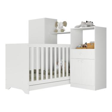 Imagem de Quarto Infantil Com Berço 3 Em 1 Luíza Branco