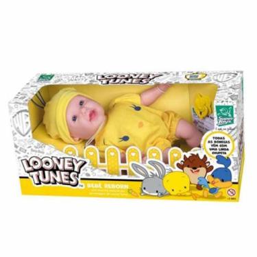 Imagem de Boneca Bebe Baby Reborn Loney Tunes Piu Piu Alive Infantil - Super Toy