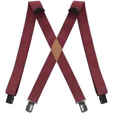 Imagem de Suspensório Suspensório Adulto Masculino Suspensório Masculino Suspensório Largo 4 Clipes Alças Elásticas Suspensórios De Trabalho Tipo X Alça Ajustável Jockstrap Masculino,Vinho Vermelho,YUYANAIA