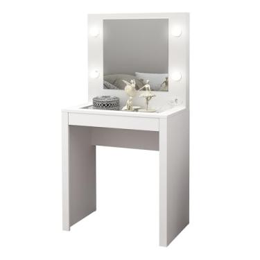 Imagem de Penteadeira para Quarto Decorativa PE2017 MPD Branco G69 - Gran Belo