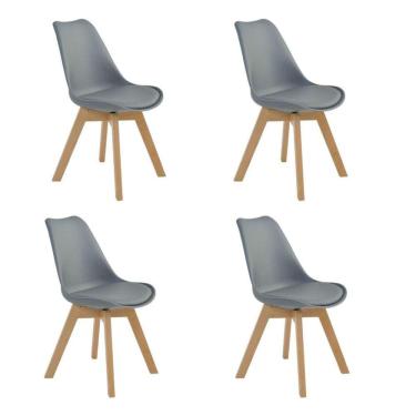 Imagem de Kit 4 Cadeiras para Sala de Jantar Siena Cinza