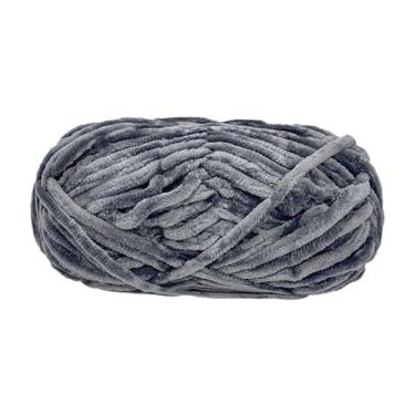 Imagem de Generic Fio de lã grosso, fio de peso, fio de lã gigante super volumoso para tricô manual, para tapete de malha, Cinza escuro