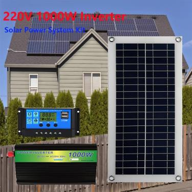 Imagem de Portátil Solar Power System Inverter Kit  carregamento Painel Solar Controlador  ao ar livre  RV