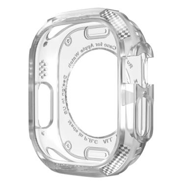 Imagem de SDUTIO Capa TPU para Apple Watch Ultra Case 49mm 45mm 41mm 44mm 40mm 42mm Protetor de pára-choques para série Iwatch SE 8 Ultra 7 6 5 4 3 49 (Cor: Transparente, Tamanho: 49mm)