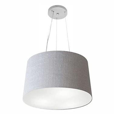 Imagem de Lustre Pendente Cone Cúpula Tecido 30/45x40, Vivare Iluminação, Pendente4153 CZ, Cinza, Médio