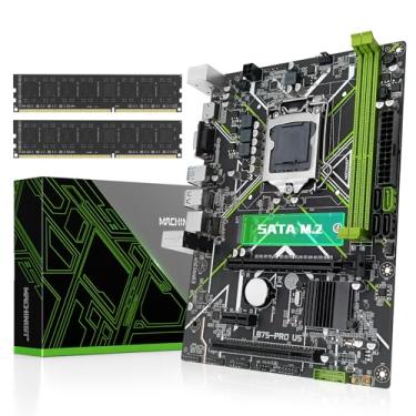 Imagem de MACHINIST Placa-mãe B75 + 2x8 GB de memória DDR3, Placa-mãe Intel (2ª/3ª geração) LGA 1155 com 1600 MHz 1,5 V CL11 RAM (PCIe 2.0, SATA M.2, PCI, SATA 6 Gb/s) UDIMM para Core i3, i5, i7/Xeon E3 V2