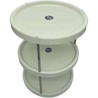 Imagem de Prateleira Suporte Organizador Giratória 360º Prateleira Organizadora Organização Armazenamento (3 Andares)