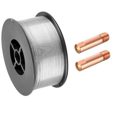 Imagem de Kit Arame Solda Mig Revestido Uso Sem Gás 0,8mm E71t-sg Rolo 1kg - Galzer + 2 Bicos 0,8mm