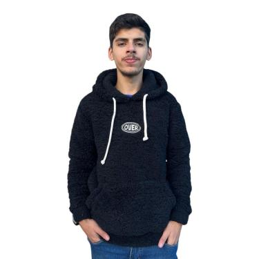 Imagem de Blusa Peluciada Casaco Teddy Masculina Fechada Capuz Punho-Masculino