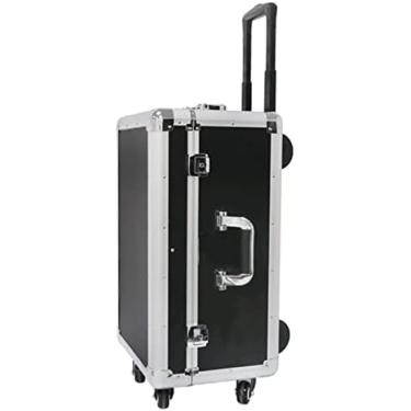 Imagem de Caixa de ferramentas de alumínio duro portátil armazenamento caixa de transporte com rodas equipamento organizador peito com armazenamento de espuma removível, 57 * 36.5 * 29cm