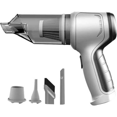 Imagem de Aspirador de pó sem fio portátil coletor de pó doméstico 3 em 1 soprador de sucção multifuncional coletor de pó seco de uso duplo (Cinza)