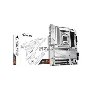 Imagem de GIGABYTE B650 AORUS Elite AX ICE (AM5/ LGA 1718/ AMD/B650/ ATX/Garantia de 5 anos/DDR5/Triple M.2/ PCIe 5.0/ USB 3.2 Gen2X2 Type-C/WiFi 6E/2.5GbE LAN/Branca Neve/EZ-Latch/Placa-mãe)