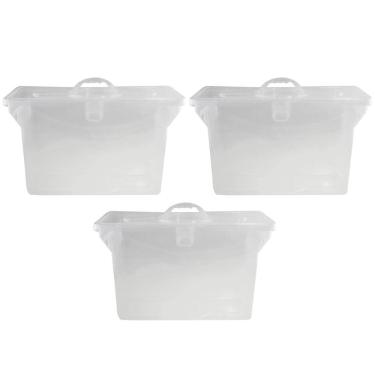 Imagem de Kit 3 Maletas para Pastas Suspensas Dello Pastas Empilháveis em Polipropileno Transparente