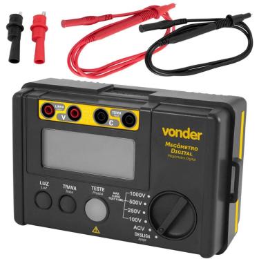Imagem de Megômetro Digital 5.5g 100v-1000v Vonder Cabo Ponta De Prova