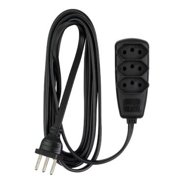 Imagem de EXTENSÃO SORT PP 3X0,75-2 PINOS + TERRA (3 PINOS) - 10 AMPERES - PRETO - 3 METROS - DANEVA 1786