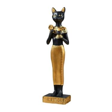 Imagem de Generic Estátua de gato egípcio, modelo de escultura de gatinho antigo, deusa bastet, ornamento para bar, escritório, decoração de aniversário