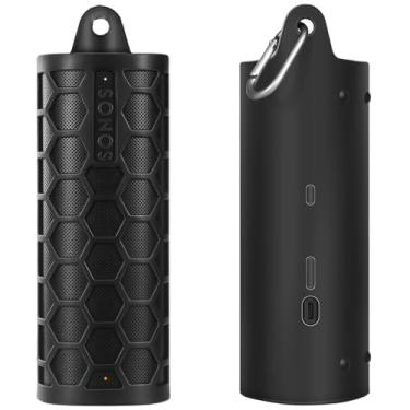 Imagem de Capa protetora de silicone compatível com alto-falante Bluetooth portátil sem fio Sonos Roam 2 / Sonos Roam (preto)