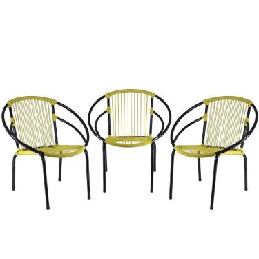 Imagem de Conjunto Cadeiras Eclipse Artesanal Amarela