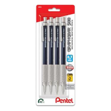 Imagem de Pentel Lapiseira GraphGear 500, (0,7 mm), linha média, barril azul, pacote com 4 (PG527BP4C)