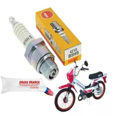 Imagem de Combo Vela Ignição Bicicleta Motorizada 40cc 80cc Ciclo Motor Original Ngk e Graxa