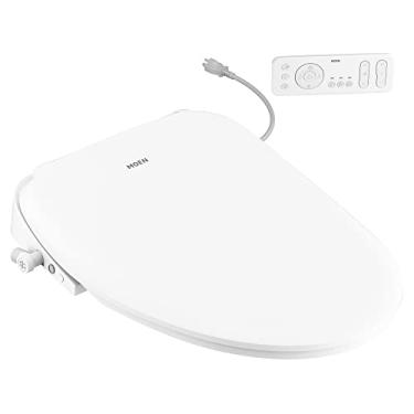 Imagem de Moen EB2100-E Série 5 Premium Electronic Add-On Bidet Assento para Vasos Sanitários Alongados em Branco com Controle Remoto e Secador de Ar Quente, Branco