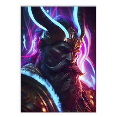 Imagem de Placas Decorativas Deuses Mitologia Grega e Nordica Estilo Gamer Varios Modelos Decoração Quarto Sala