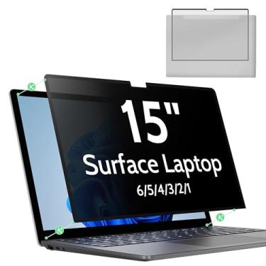 Imagem de Tela de privacidade Nano de 15 polegadas para laptop Microsoft Surface 6/5/4/3/2/1, película removível, filtro antiespião, protetor de segurança preto, protetor de tela fosco antireflexo com luz azul