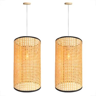 Imagem de 2 Pendente Fibra Natural Palha Tela Indiana Cabeceira Nat84