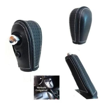 Imagem de Capa Revestimento Couro Manopla Câmbio Automático e Alavanca Freio de 