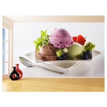 Imagem de Papel De Parede 3D Alimentos Sorveteria Sorvete 3,5M Al352 - Você Deco