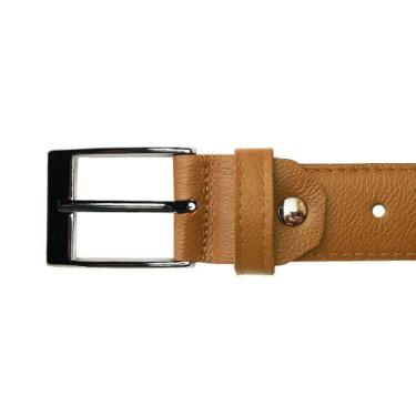 Imagem de Cinto Masculino Couro Legítimo Fivela Regulável Sarroche, Caramelo, 12