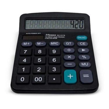 Imagem de Calculadora De Mesa Escritório Comercial Display 12 Digitos - Kenko