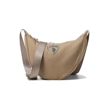 Imagem de U.S POLO ASSN. USPA Nylon Banana Crossbody, Taupe, Cinzento-acastan, Medium