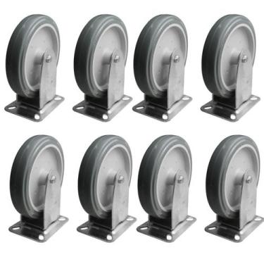 Imagem de Kit 8 Rodízios 612 BP com Placa Fixa Sem Trava para 85Kg - Schioppa