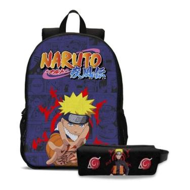 Imagem de Kit Mochila Escolar Com Estojo Infantil Naruto Volta Às Aula - Thuco G