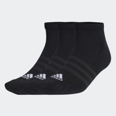 Imagem de Kit Meias Amortecidas Cano Baixo Adidas 3 Pares Preto, Black, White, U