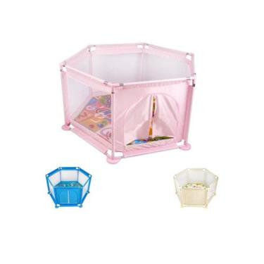 Imagem de Cercadinho Infantil Bebê Chiqueirinho Portátil - Mazzilli, Rosa