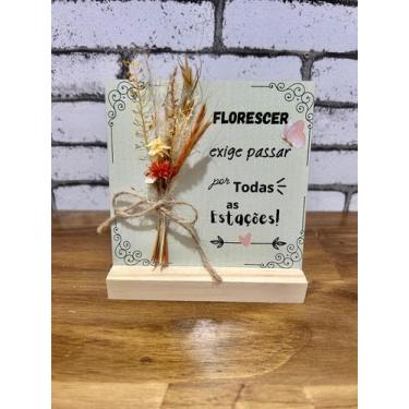 Imagem de Plaquinha de Mesa c/ Buque Decoração Casa Placa de Mesa - Rainha da Ma