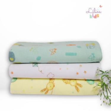 Imagem de Cueiro Flanelado 100% Algodão 80x50cm 3 e 6 unidades - Papi, 3 Peças N