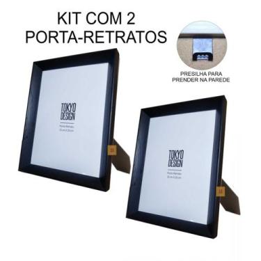 Imagem de Kit 2 Porta Retrato 15x20cm Madeira Moldura de Parede Foto - MultiA, P