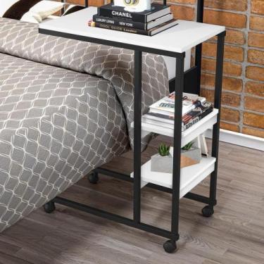 Imagem de Mesa de Apoio Vintage para Cama Emili Preto e Branco - Mais de Casa