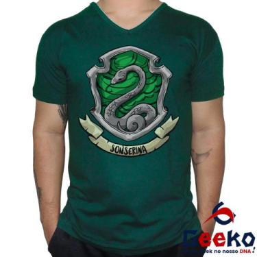 Imagem de Camiseta Sonserina 100% Algodão Harry Potter Hogwarts Slytherin Geeko 