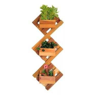 Imagem de Suporte De Plantas E Vasos Tripla Portatil Madeira Floreira - Decor Lu