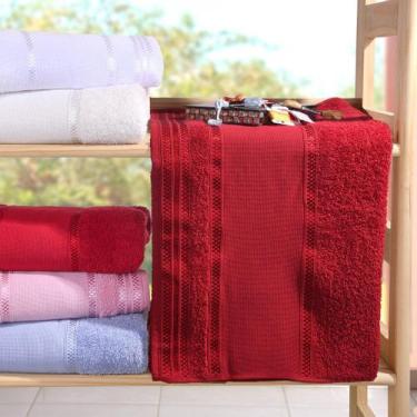 Imagem de Toalha de Lavabo Ponto Cruz Algodão 32x45 - Tessi, Vermelho