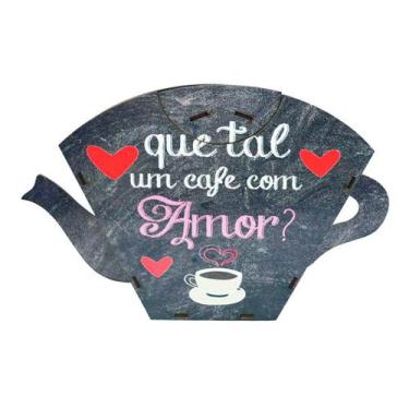 Imagem de Porta Filtro de Papel para Coador de Café Decorativo - Café com Amor -