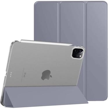 Imagem de DuraSafe Cases Capa traseira translúcida para iPad Pro 12.9 5th 4th [PRO 32.8 cm 5 4] A2378 A2461 A2379 A2462 A2229 A2069 A2232 Capa traseira rígida inteligente inteligente com três dobras